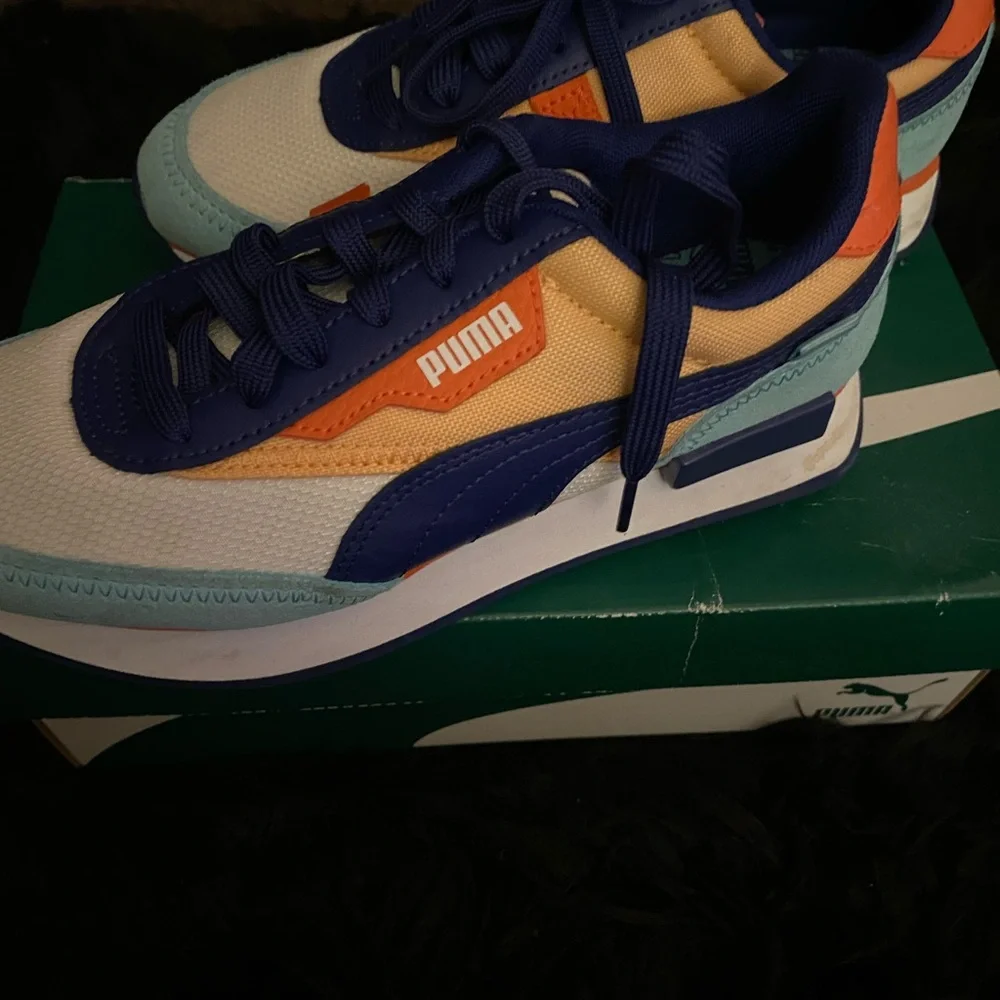 PUMA Kids' Blue, Orange & Light Teal Sneakers